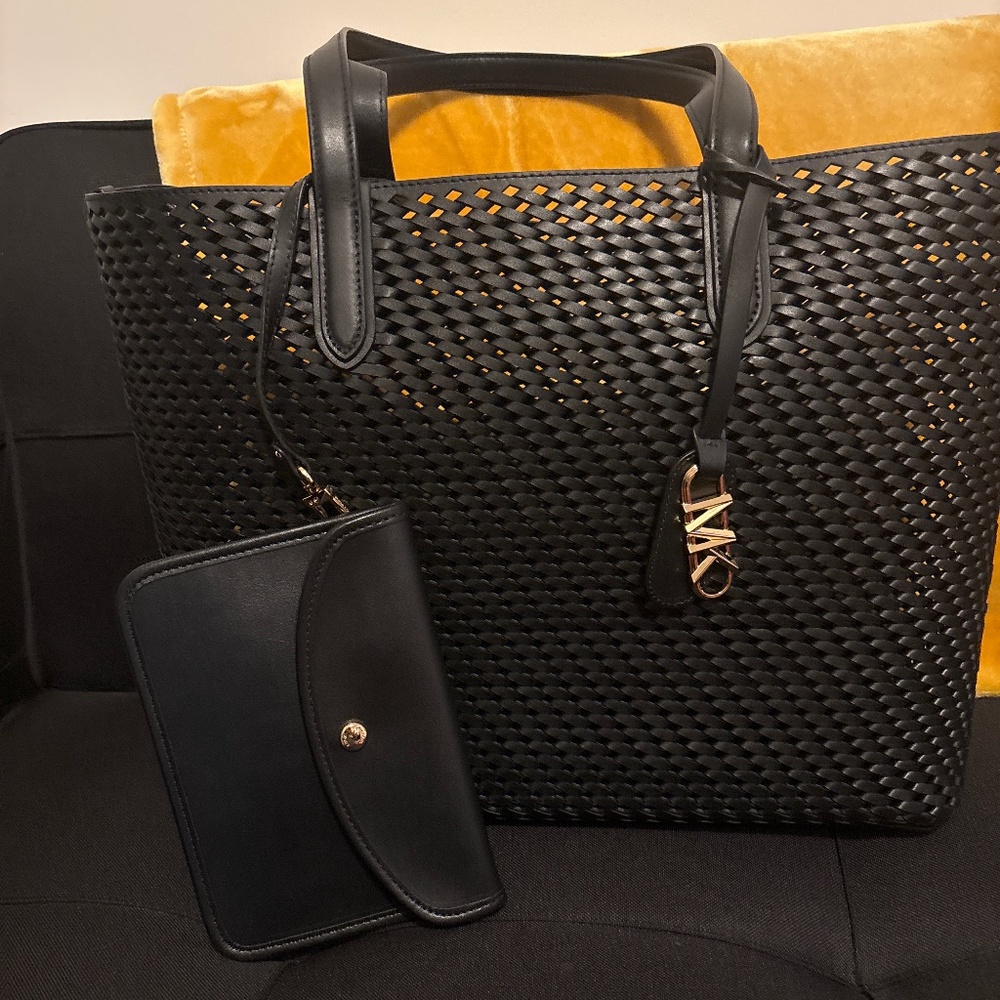 Michael Kors eliza extra-large hand-woven leather tote bag